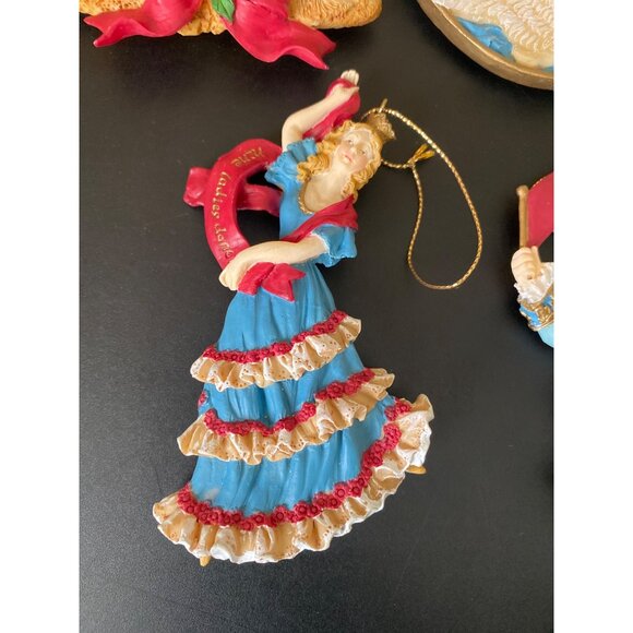 1990s Silvestri Twelve Days of Christmas Ornament Set Partial Set of 8 Vintage H - Picture 8 of 11